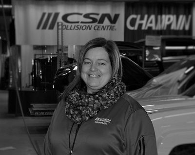 Mandie Steen office manager at champlain auto body
