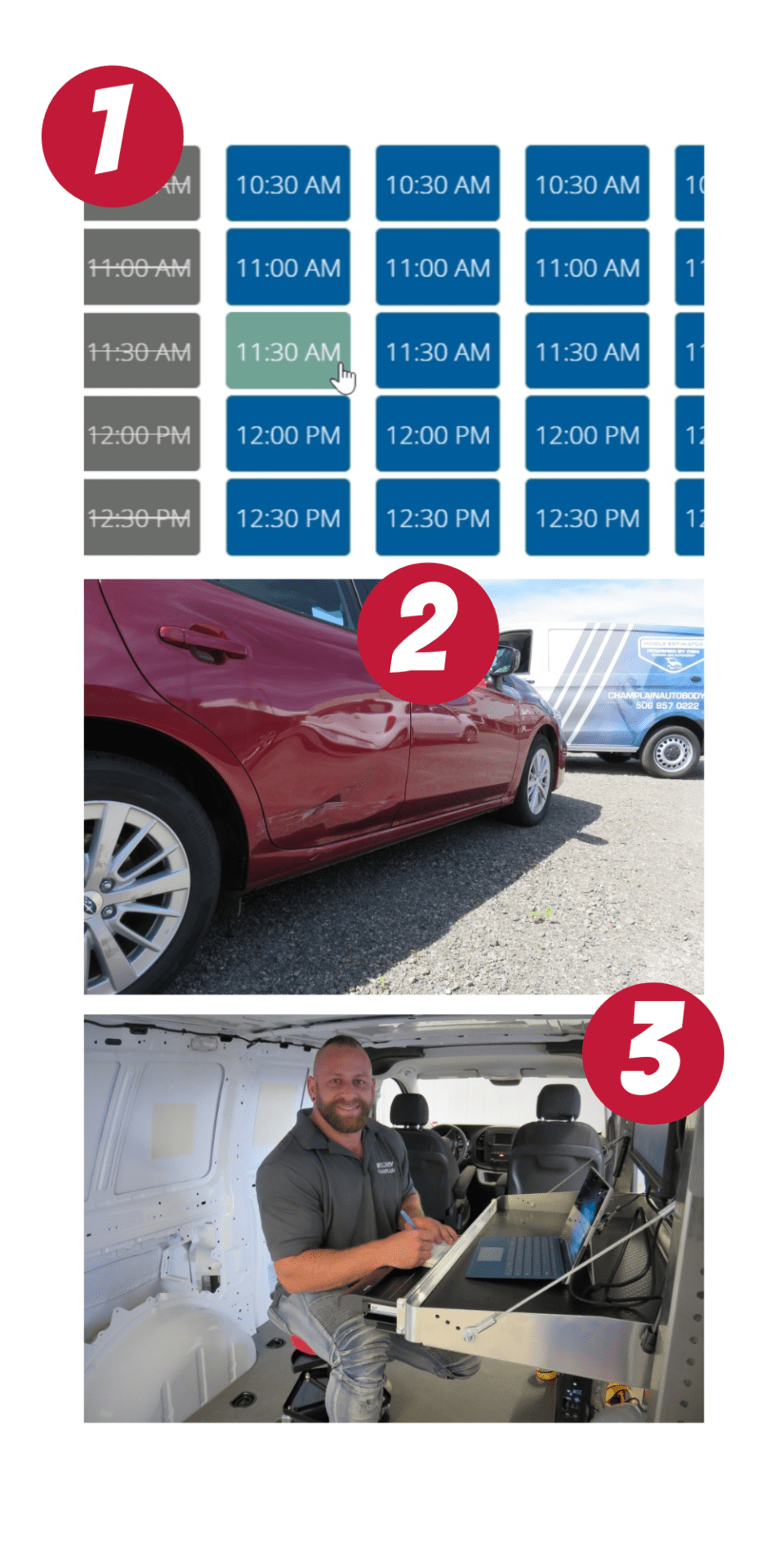 Mobile collision estimator Champlain Auto Body Moncton's most